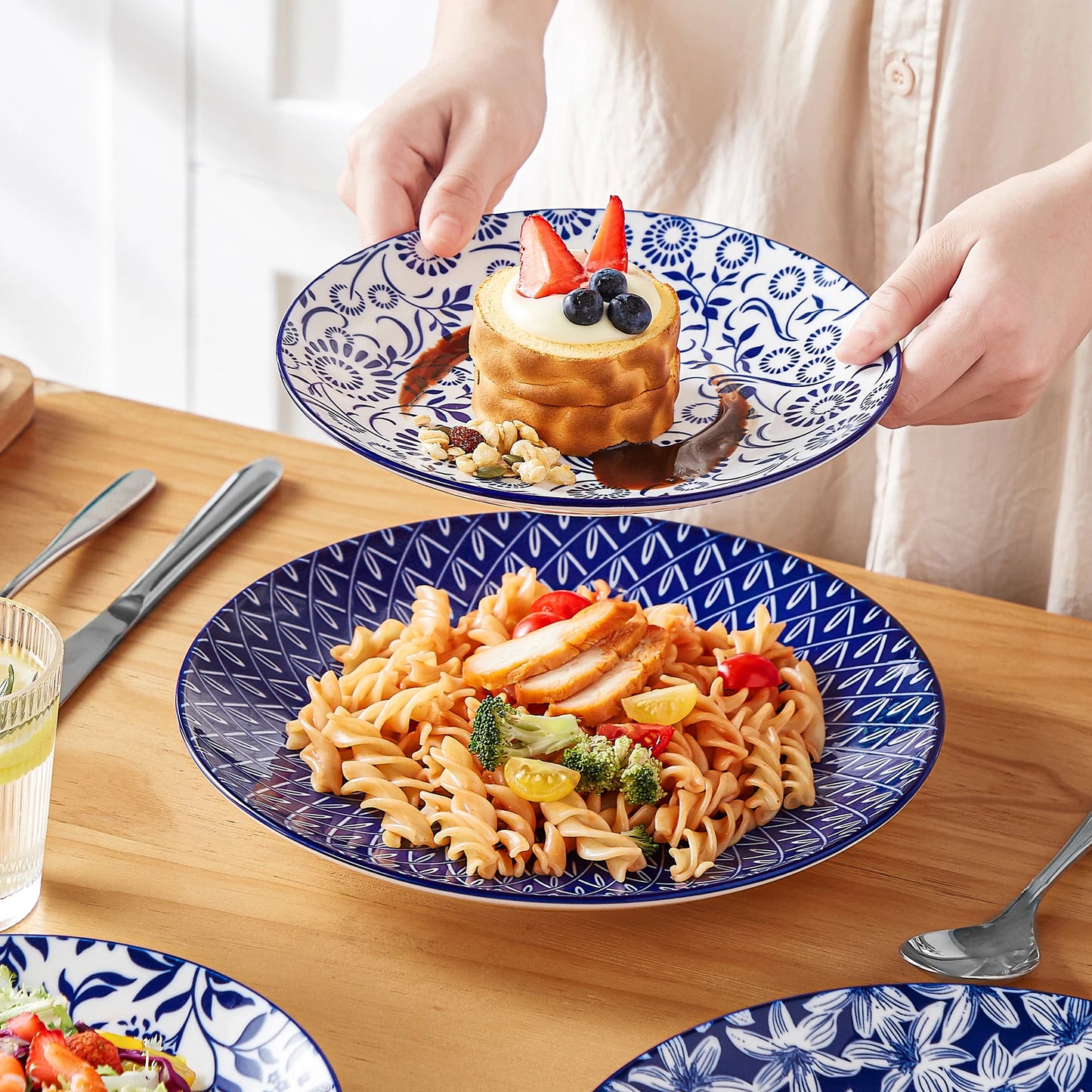 The Indigo Heritage Collection: Curated Blue & White Porcelain Dinner Set | 12, 24, or 36-Piece