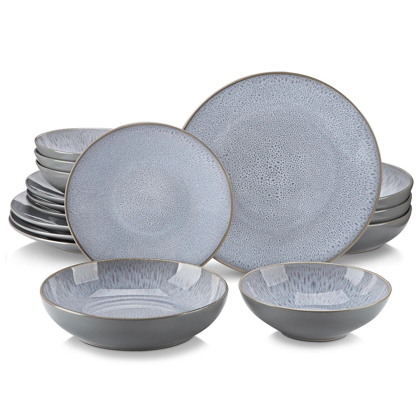 The Karst Collection: Textured Artisan Stoneware in Weathered Slate | 16, 32, or 48-Piece