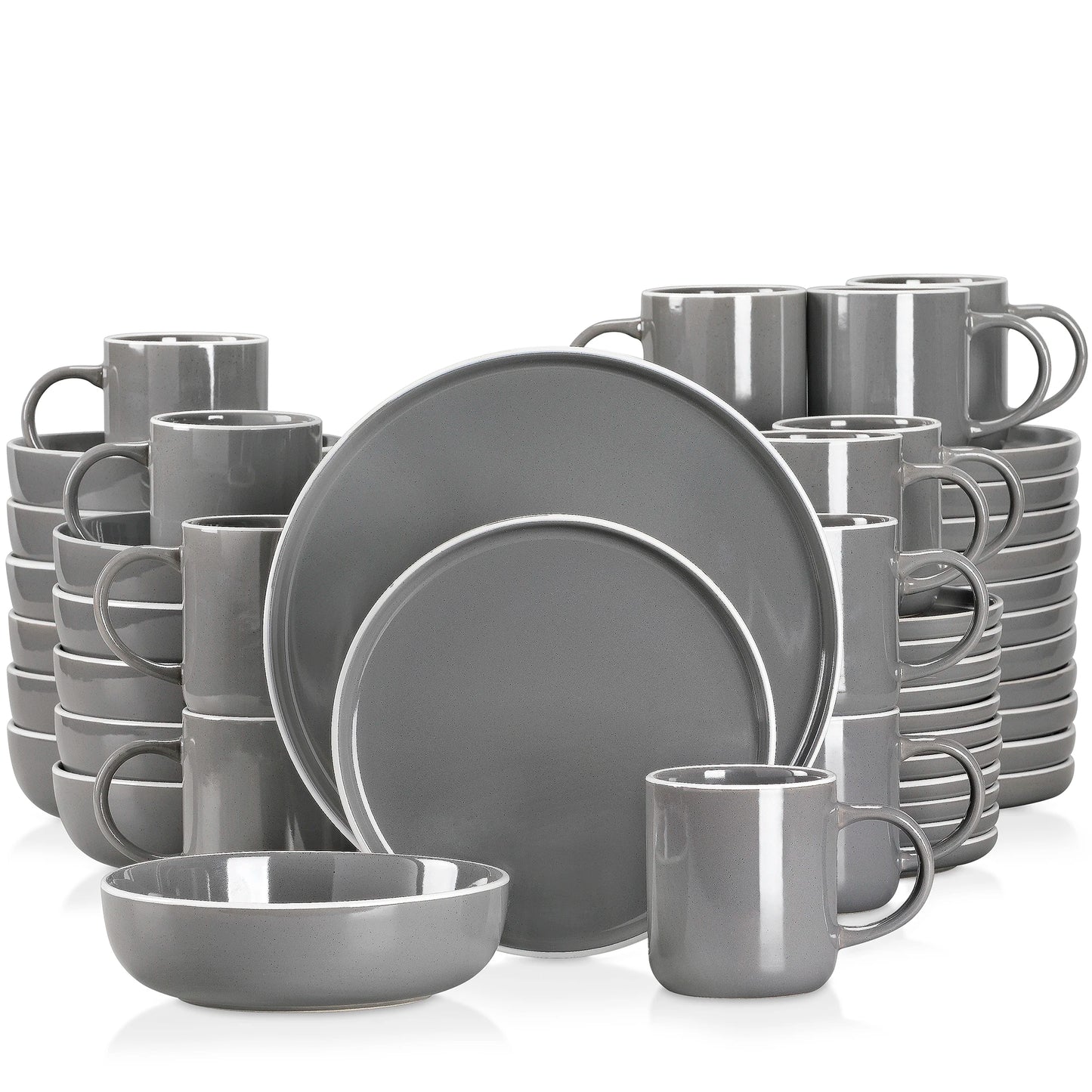 The Nordic Ash Collection: Architectural Sesame Glaze Stoneware | 16, 32, or 48-Piece