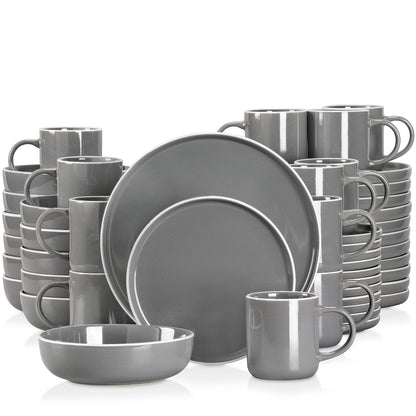 The Nordic Ash Collection: Architectural Sesame Glaze Stoneware | 16, 32, or 48-Piece